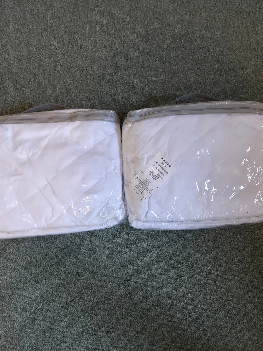 Lot of 2 Complete Home Queen Protective Mattress Covers White Quilted New